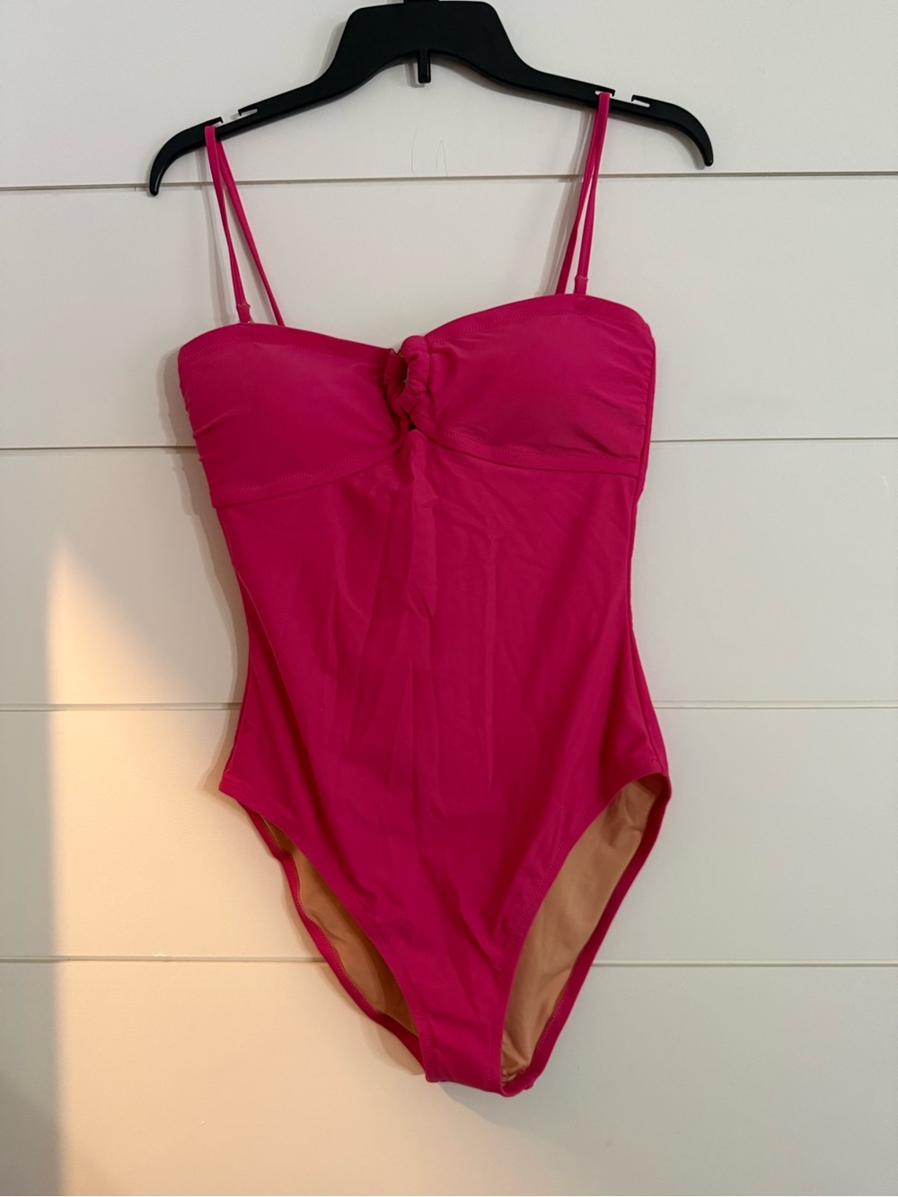 J.Crew Hot Pink Ring Front Keyhole One-Piece Swimsuit Size Medium NWOT